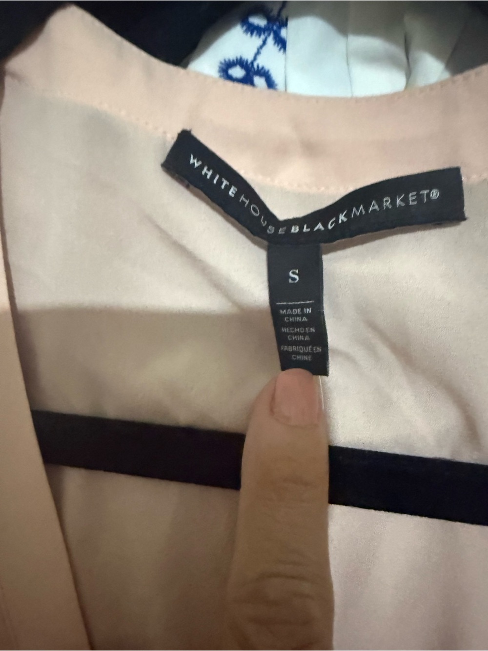 White House Black Market Ruffle V-Neck Blouse - Beige - Picture 2 of 4
